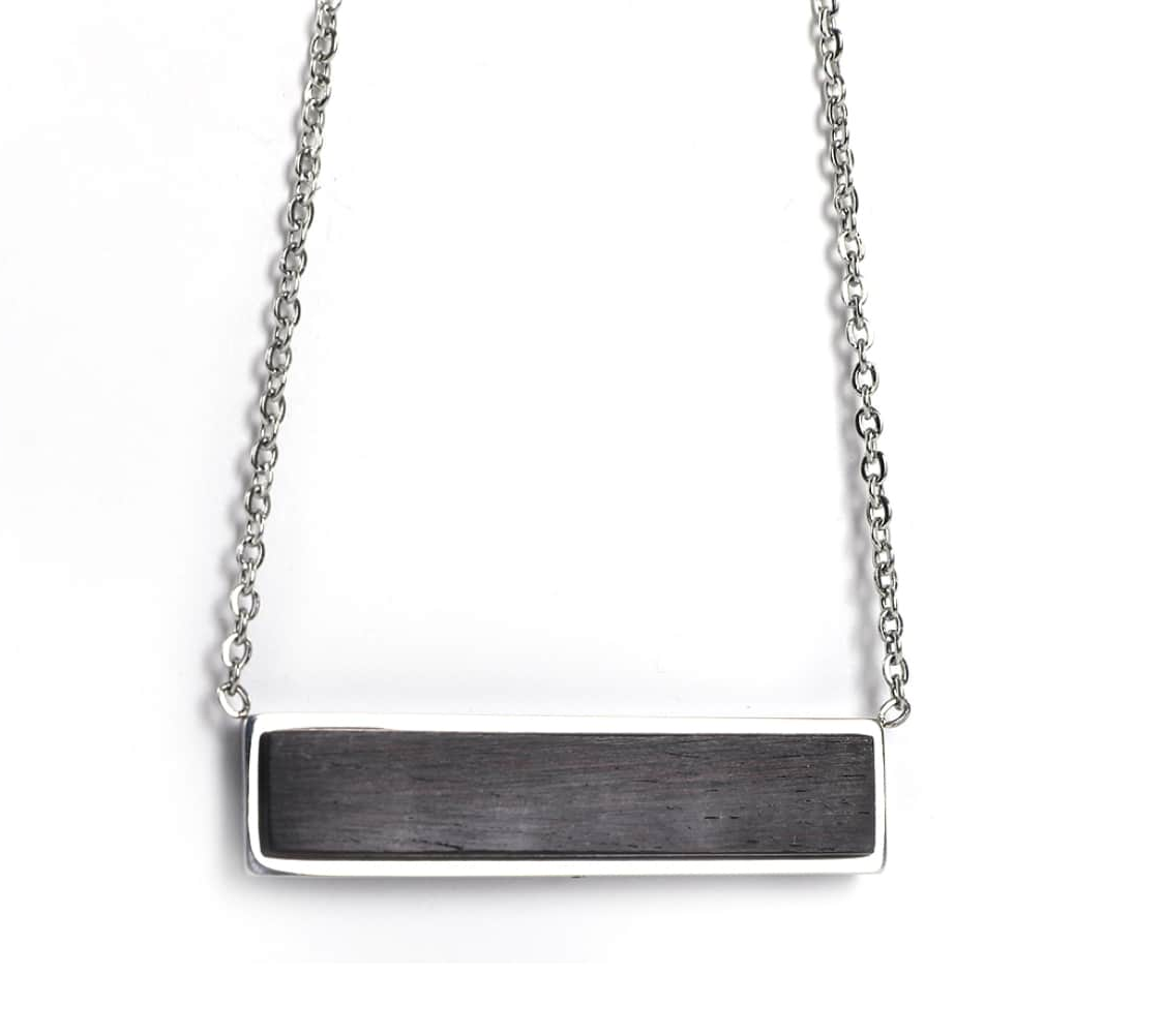 Customizable Wooden Bar Engravable Necklace