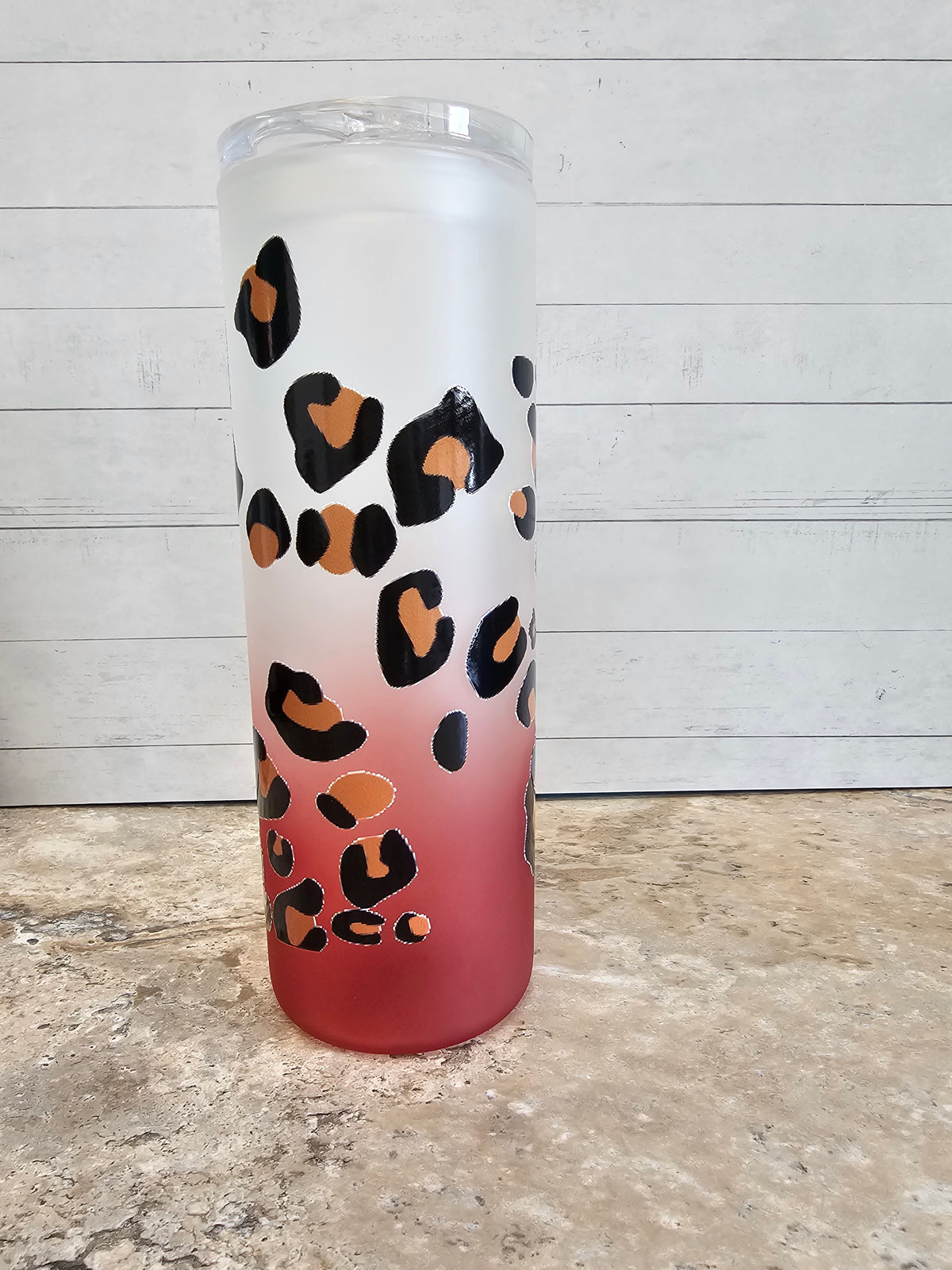 Red Glass Duck with Leopard Tumbler