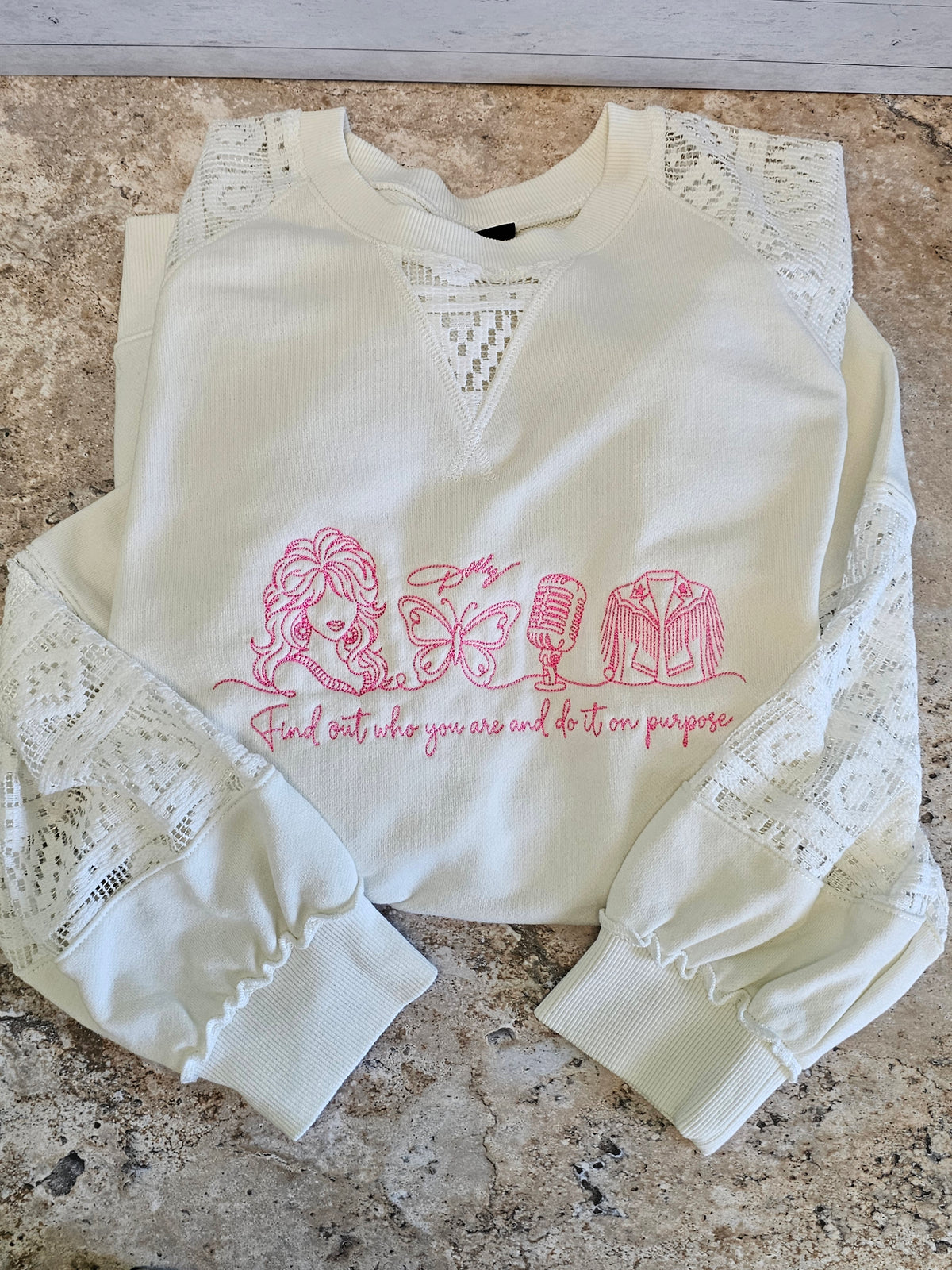 Dolly's Find Out You Are Embroidered Sweatshirt