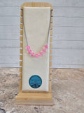 Glass bead and stainless necklace