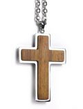 Wooden Engravable Cross Necklace