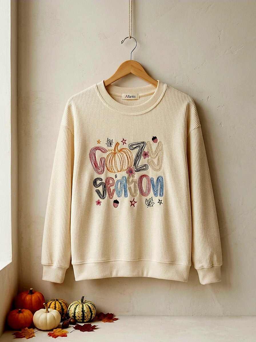 Cozy Season Embroidered Sweatshirt