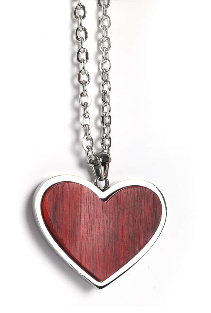 Customizable Wooden Engravable Heart Necklace