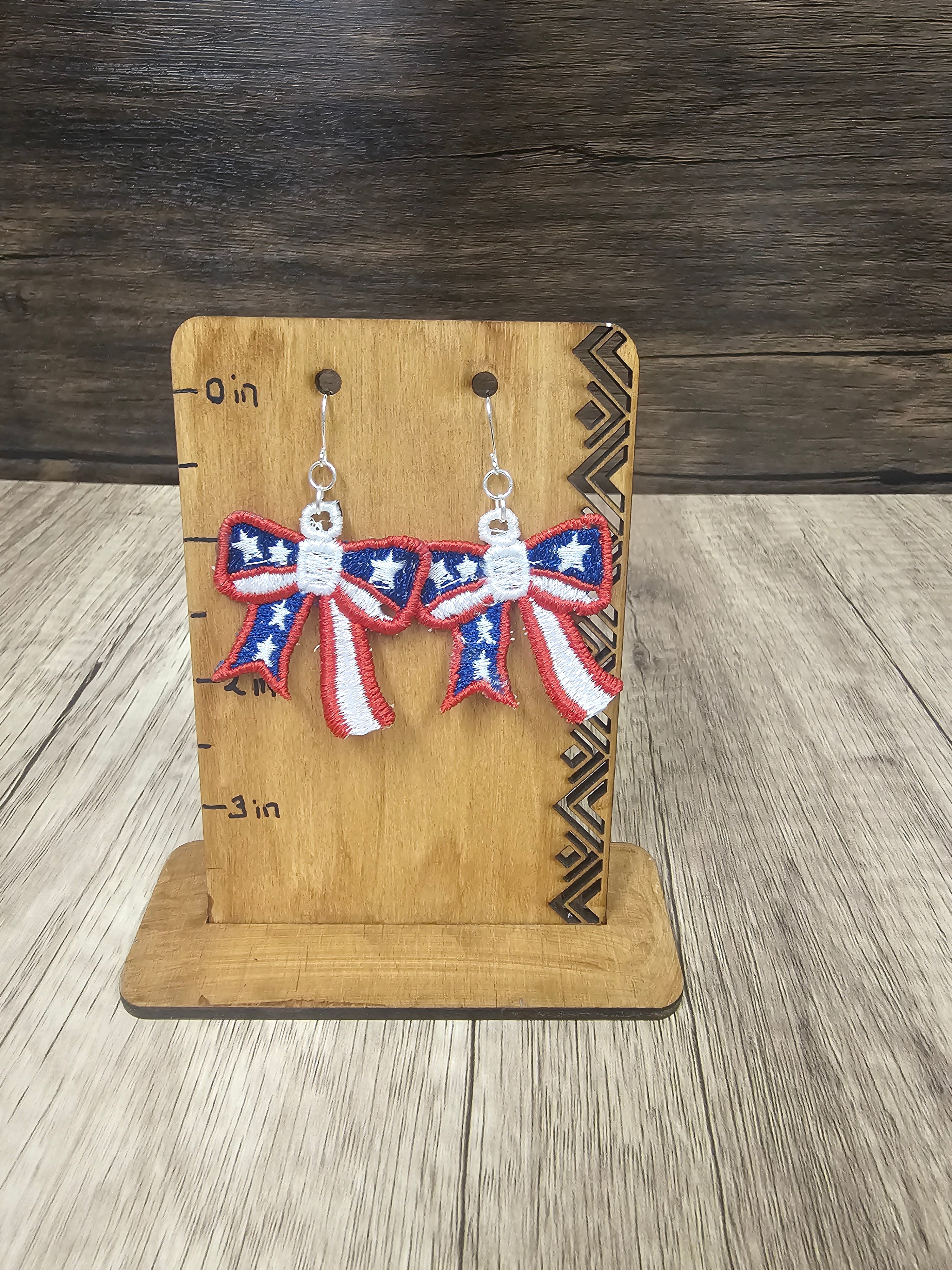 Embroidered Patriotic Earrings