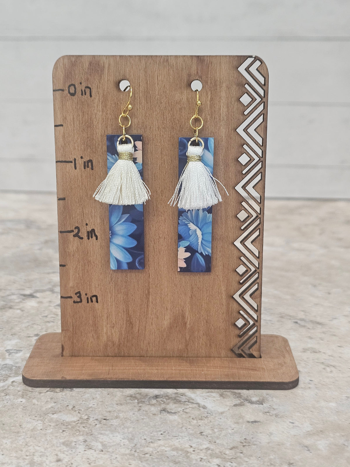 Floral Bar Dangle Earrings