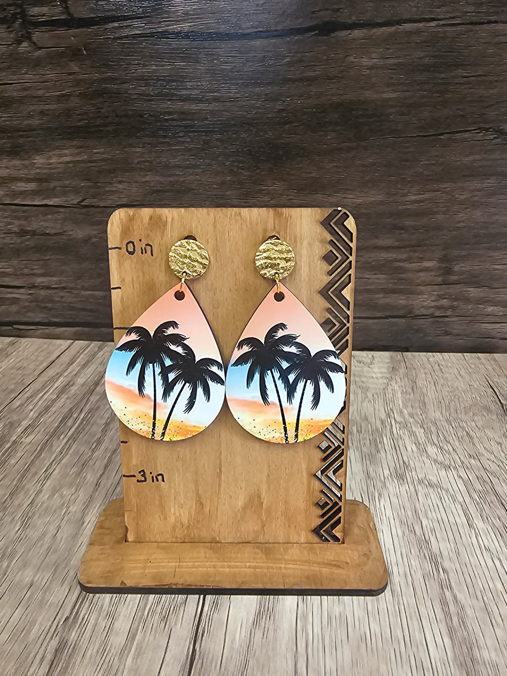 Palm Tree Teardrop Earrings