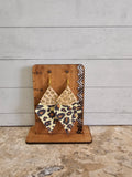 Wild Animal Print Geometric Shaped Dangle Earrings