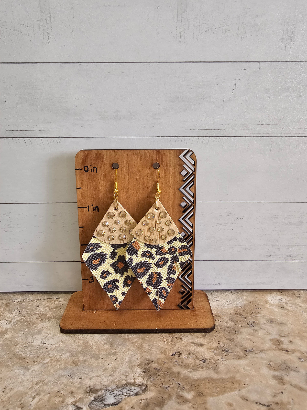 Wild Animal Print Geometric Shaped Dangle Earrings