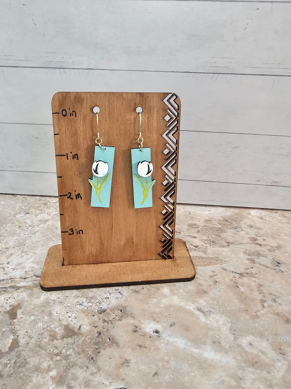 Rectangle Tulip Dangling Earrings