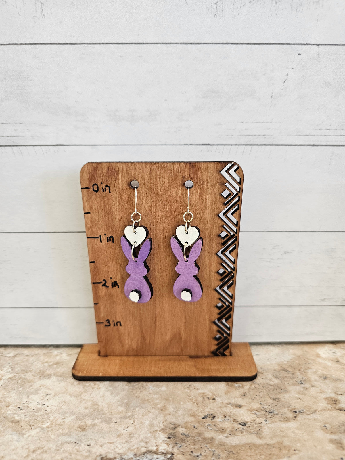 Bunny with Heart Dangling Earrings