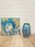 Painted Vase and Canvas Set