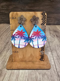 Palm Tree Teardrop Earrings