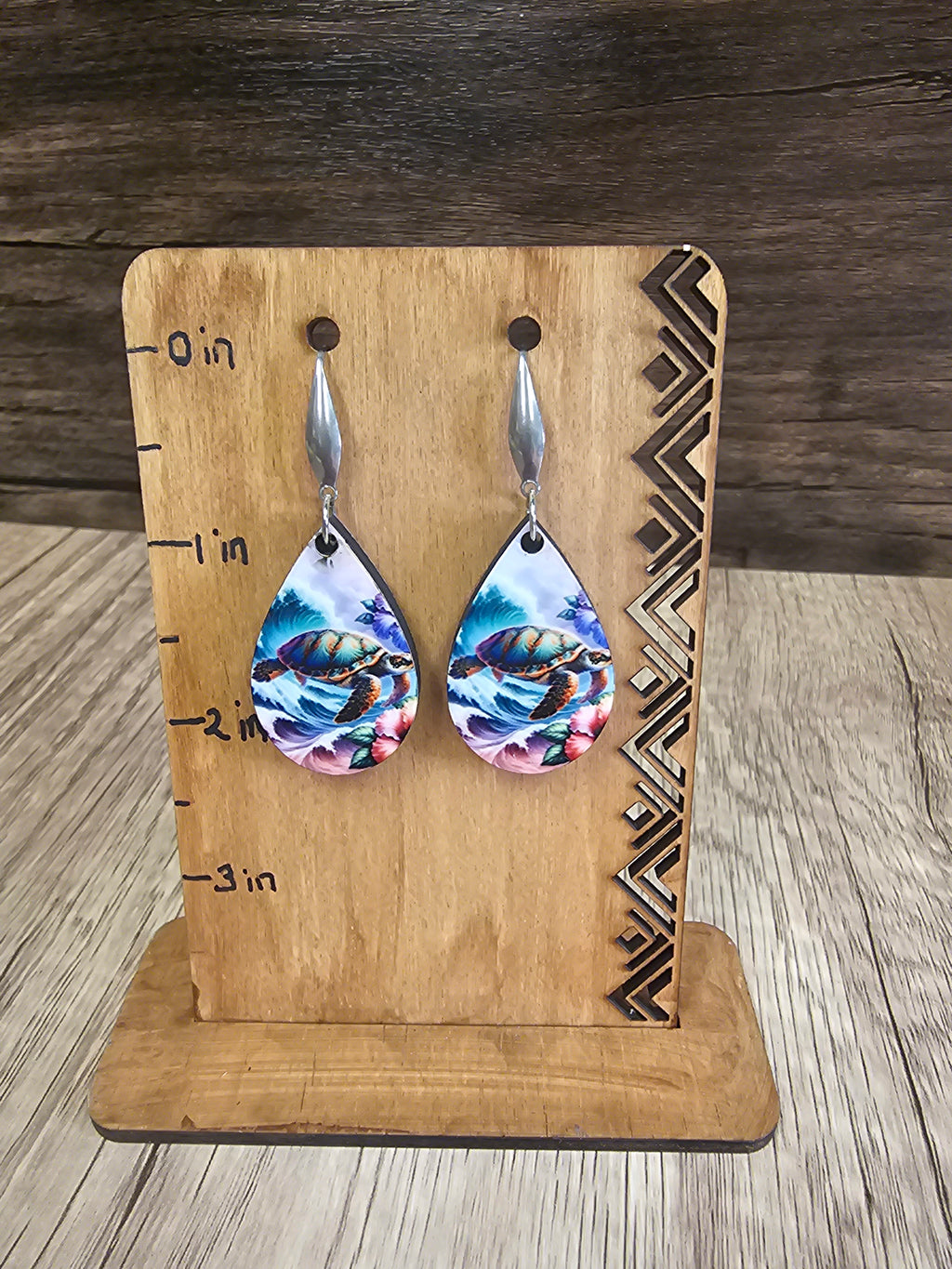 Teardrop Sea Turtle Earrings