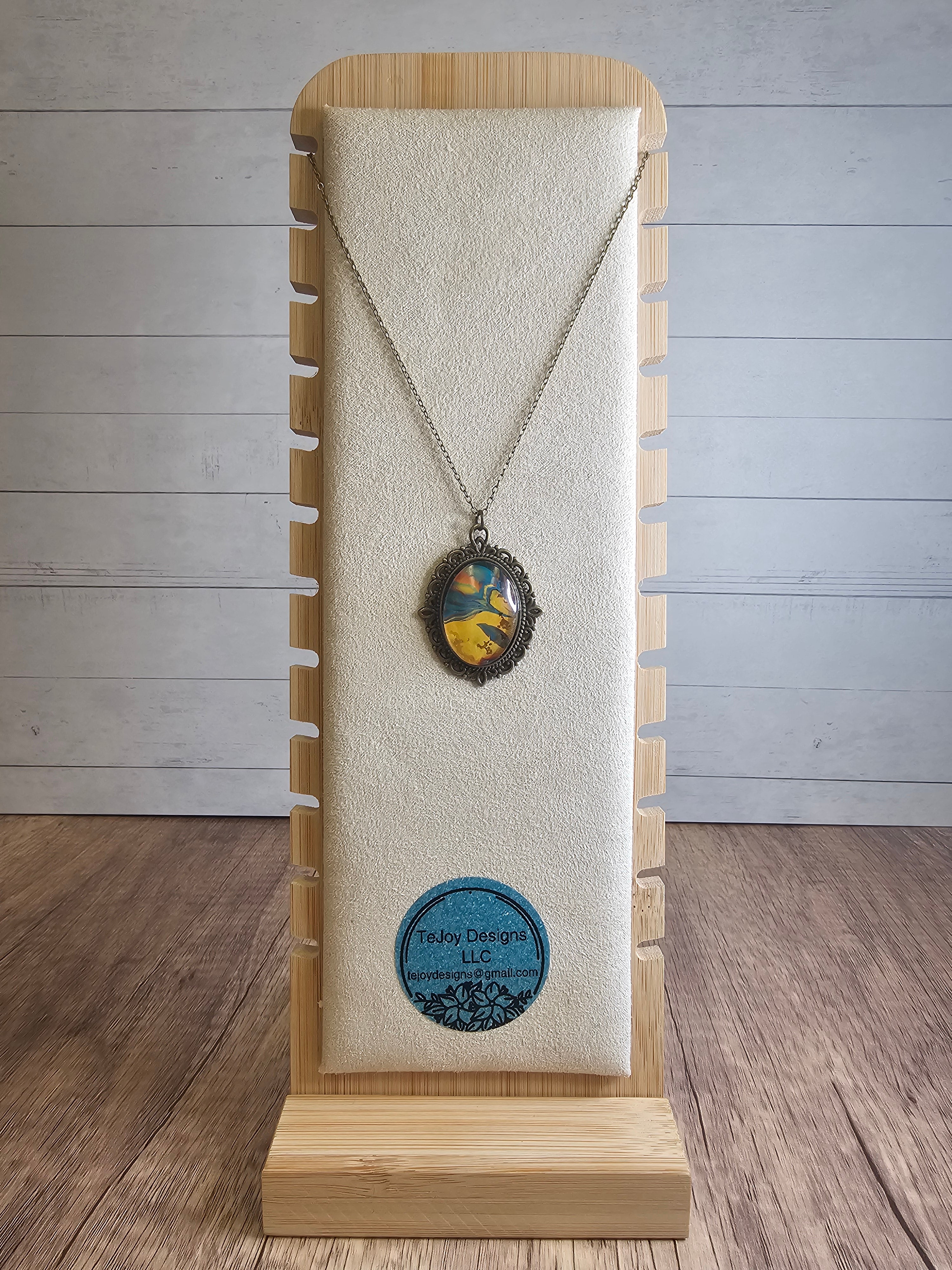 Antique Brass Fluid Art Necklace