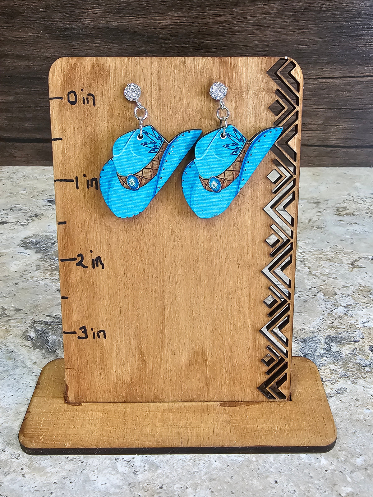 Western Hat Dangle Earrings