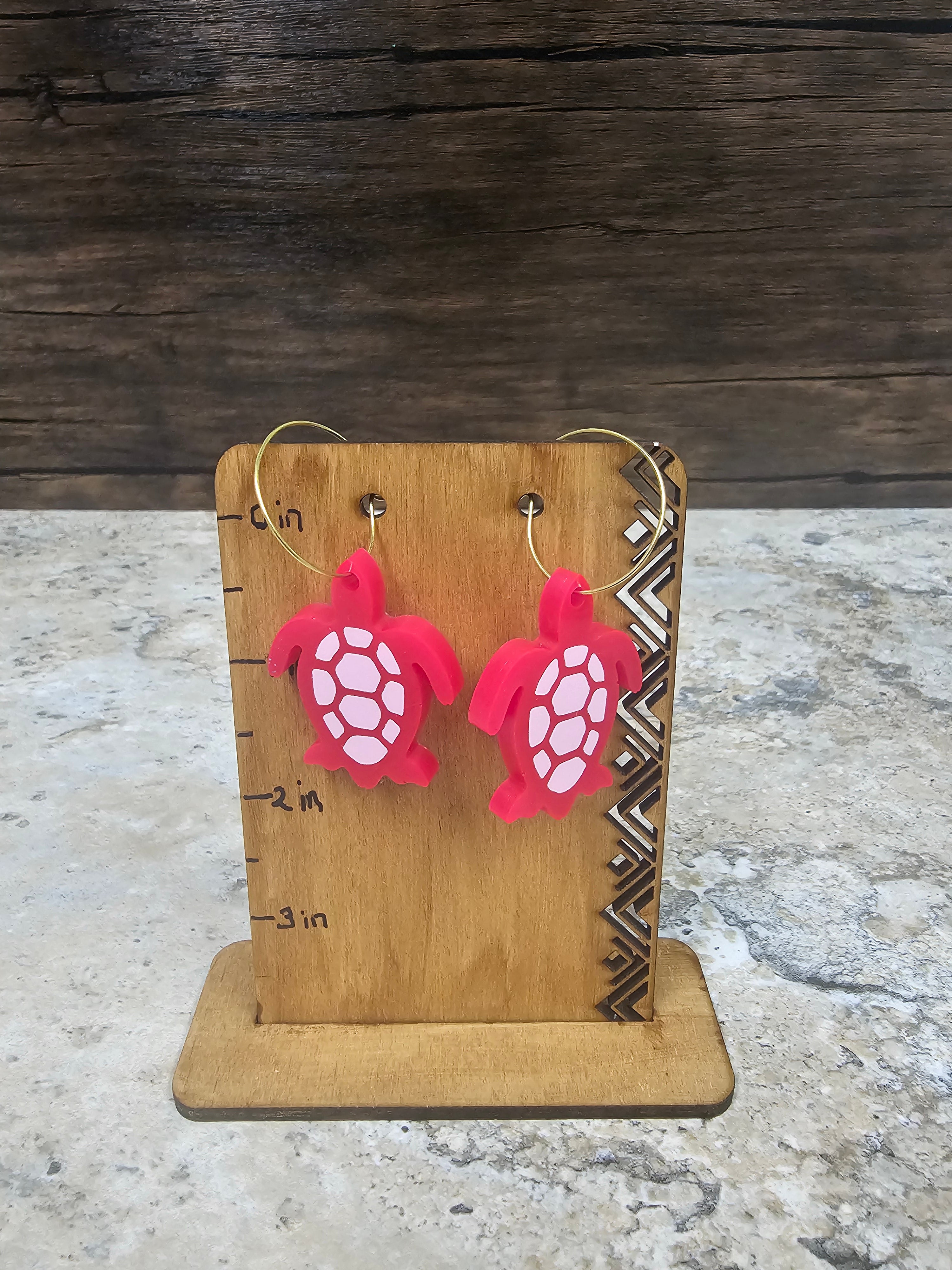 Resin Turtle Earrings