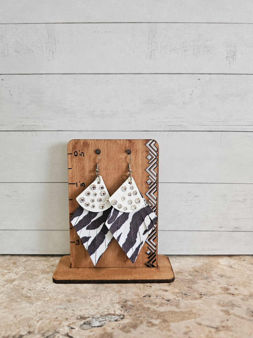 Wild Animal Print Geometric Shaped Dangle Earrings