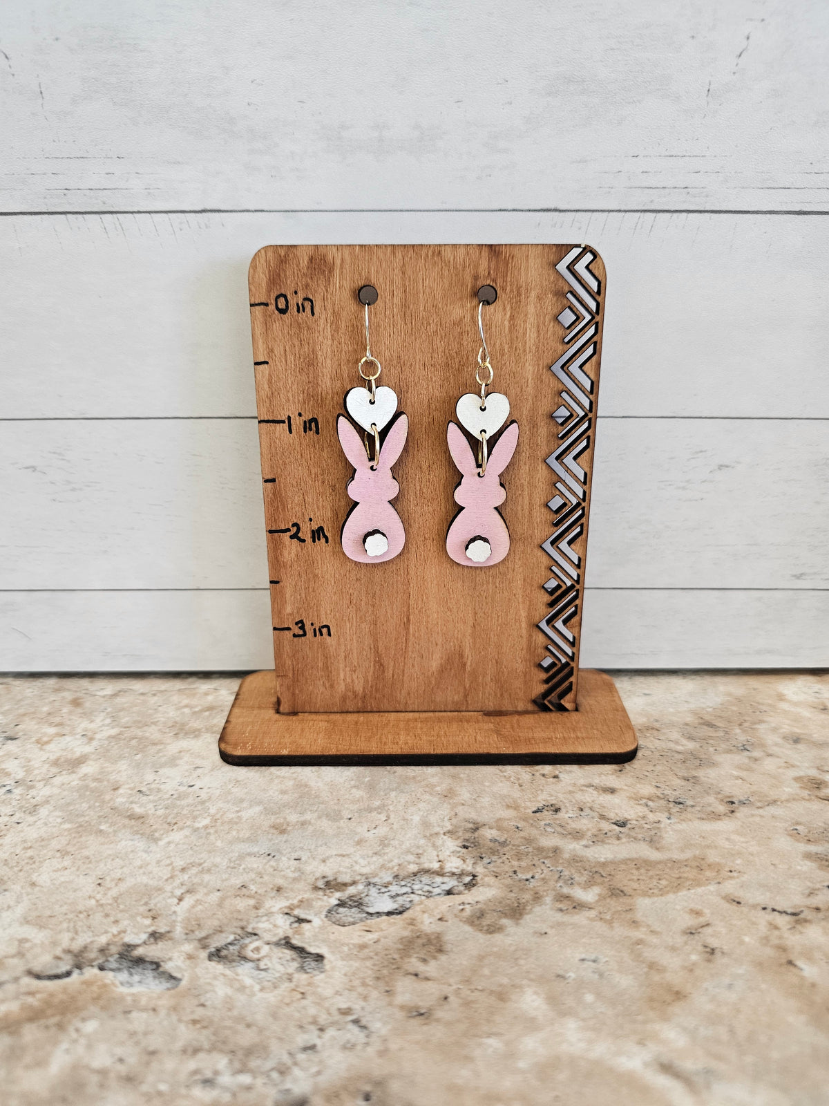 Bunny with Heart Dangling Earrings