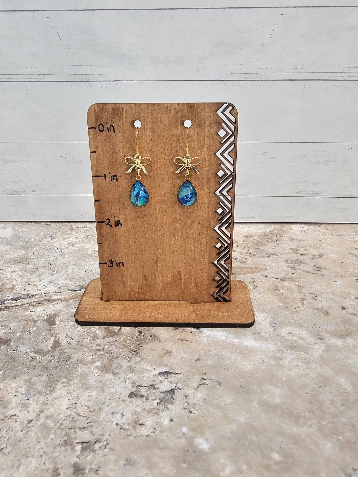 Bow Dangling Raindrop Earrings