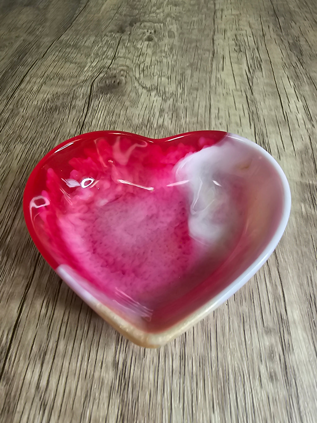 Resin Heart Trinket Bowl