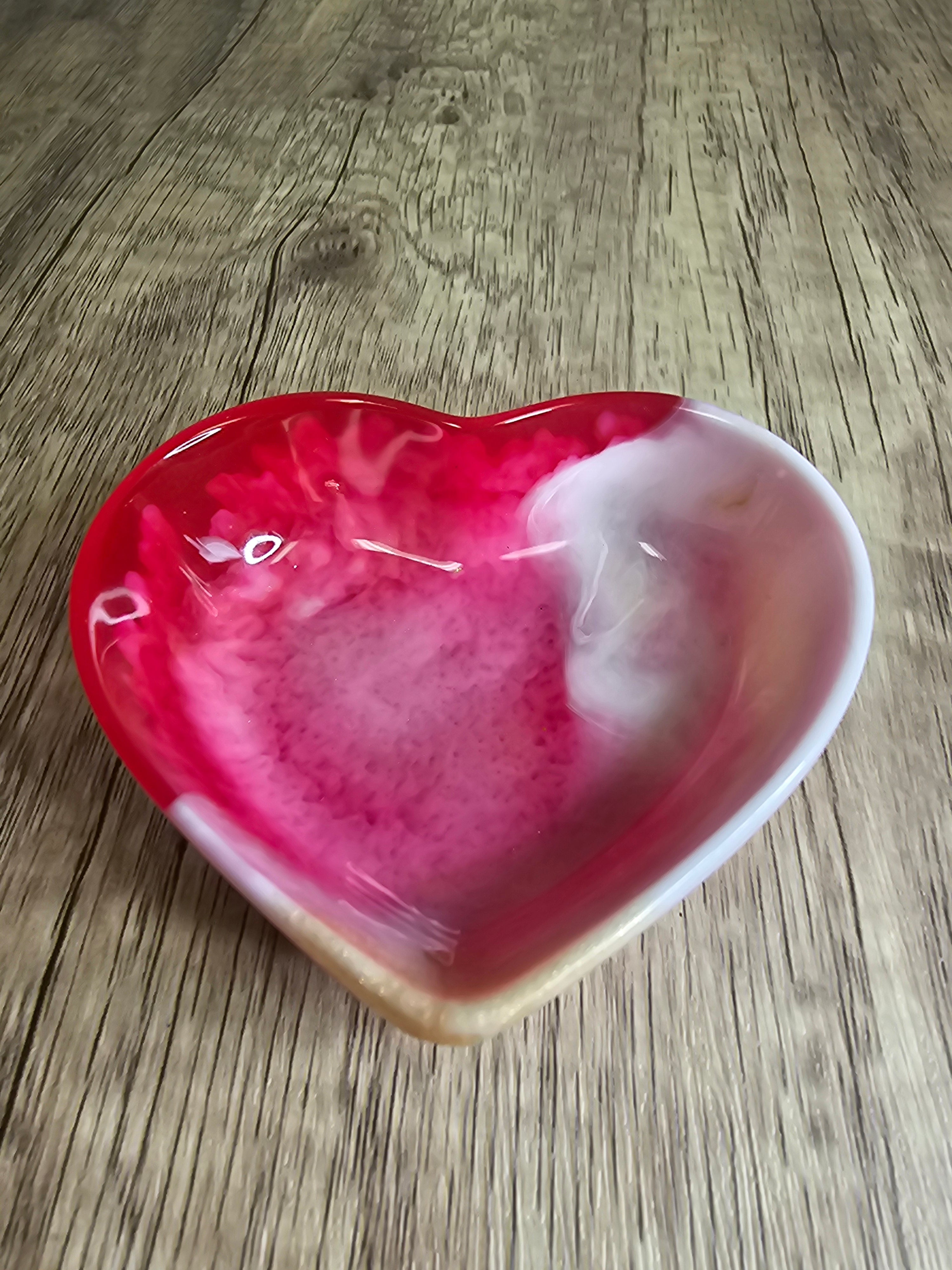 Resin Heart Trinket Bowl