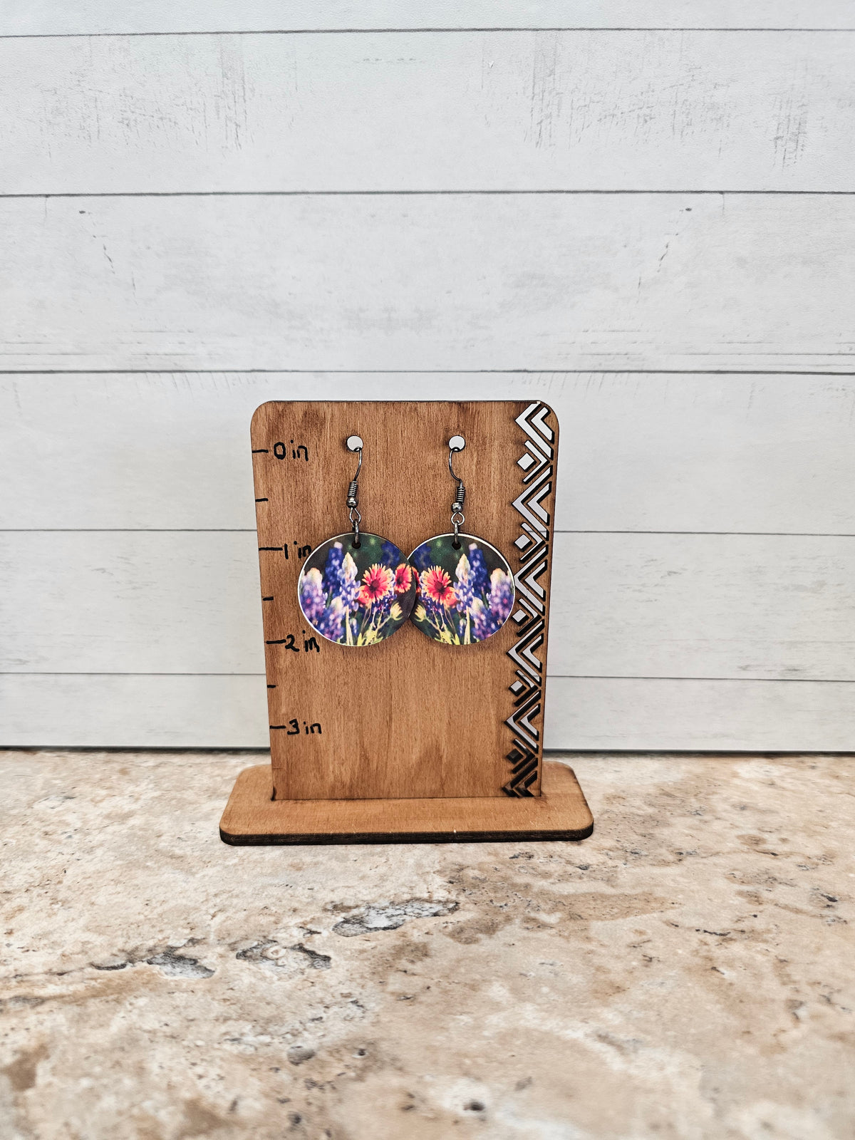 Floral Circle Dangling Earrings