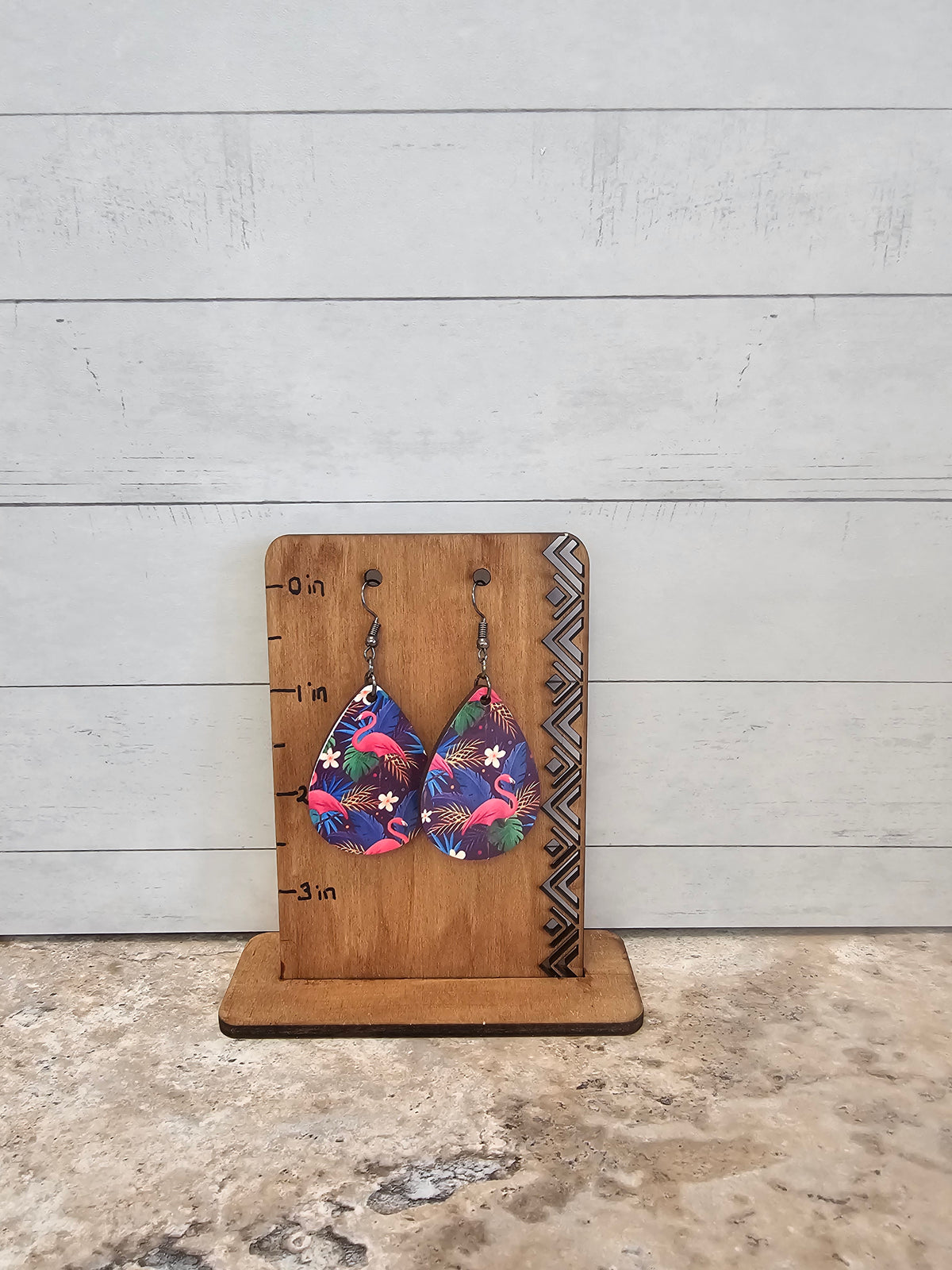 Tropical Flamingo Raindrop Dangling Earring