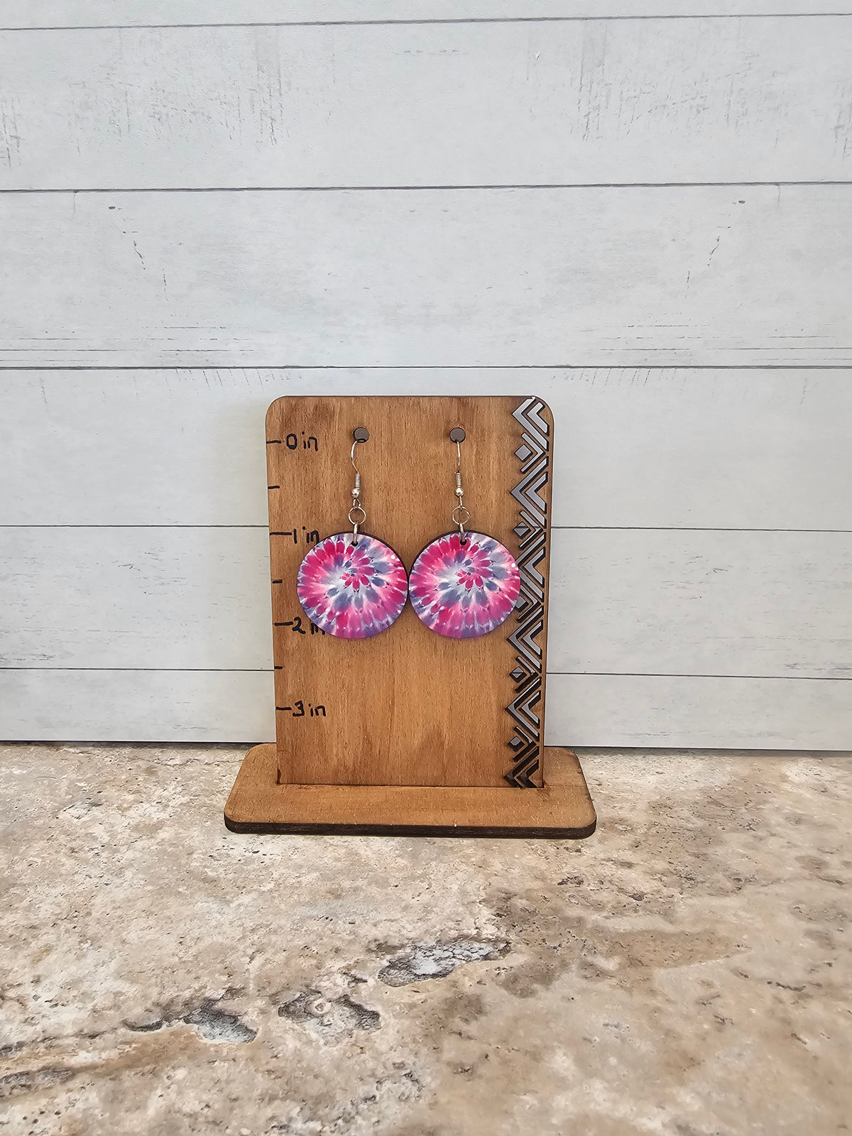 Circle Tie Dye Dangling Earring