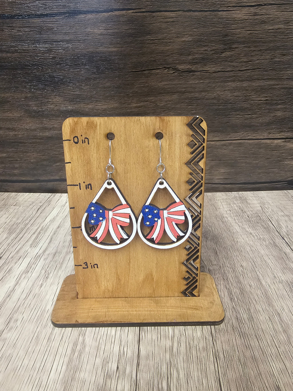 Patriotic Wooden Earrings