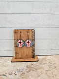 Circle Red Cross Dangling Earring