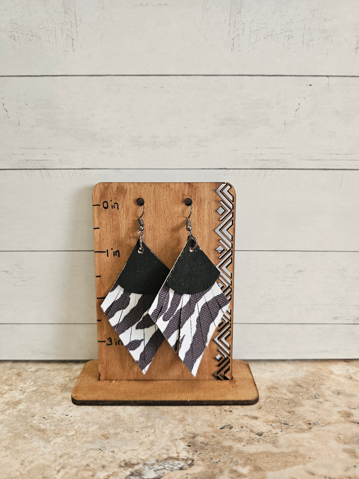 Wild Animal Print Geometric Shaped Dangle Earrings