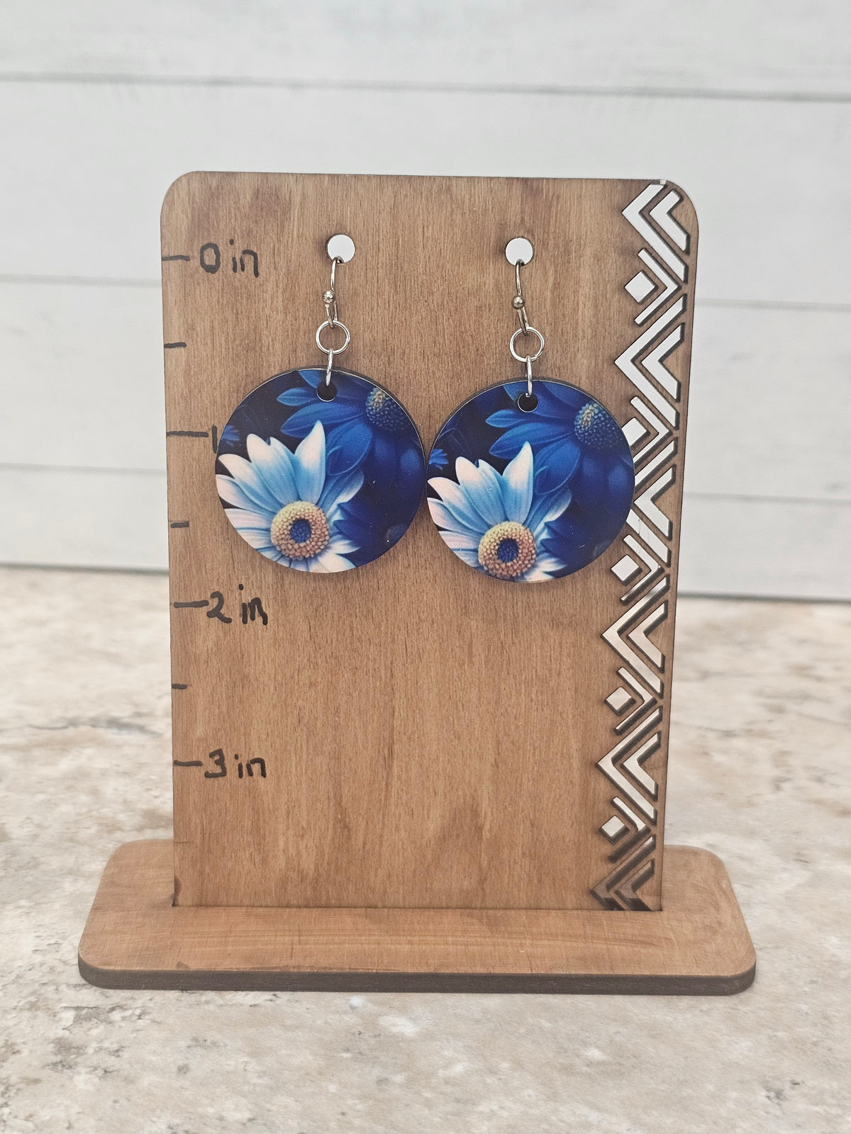 Floral Round Dangle Earrings