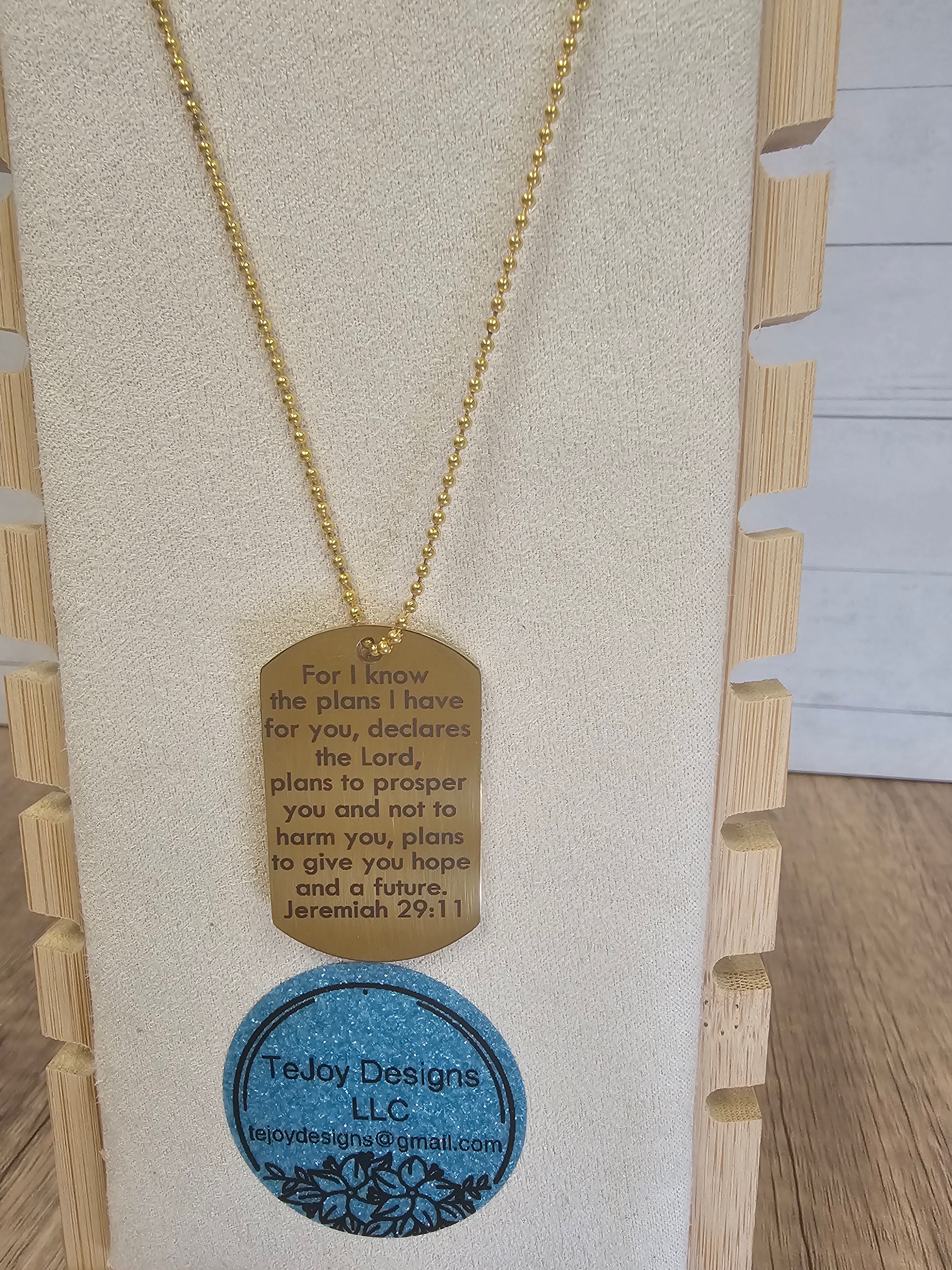Engraved Dog Tag Necklace