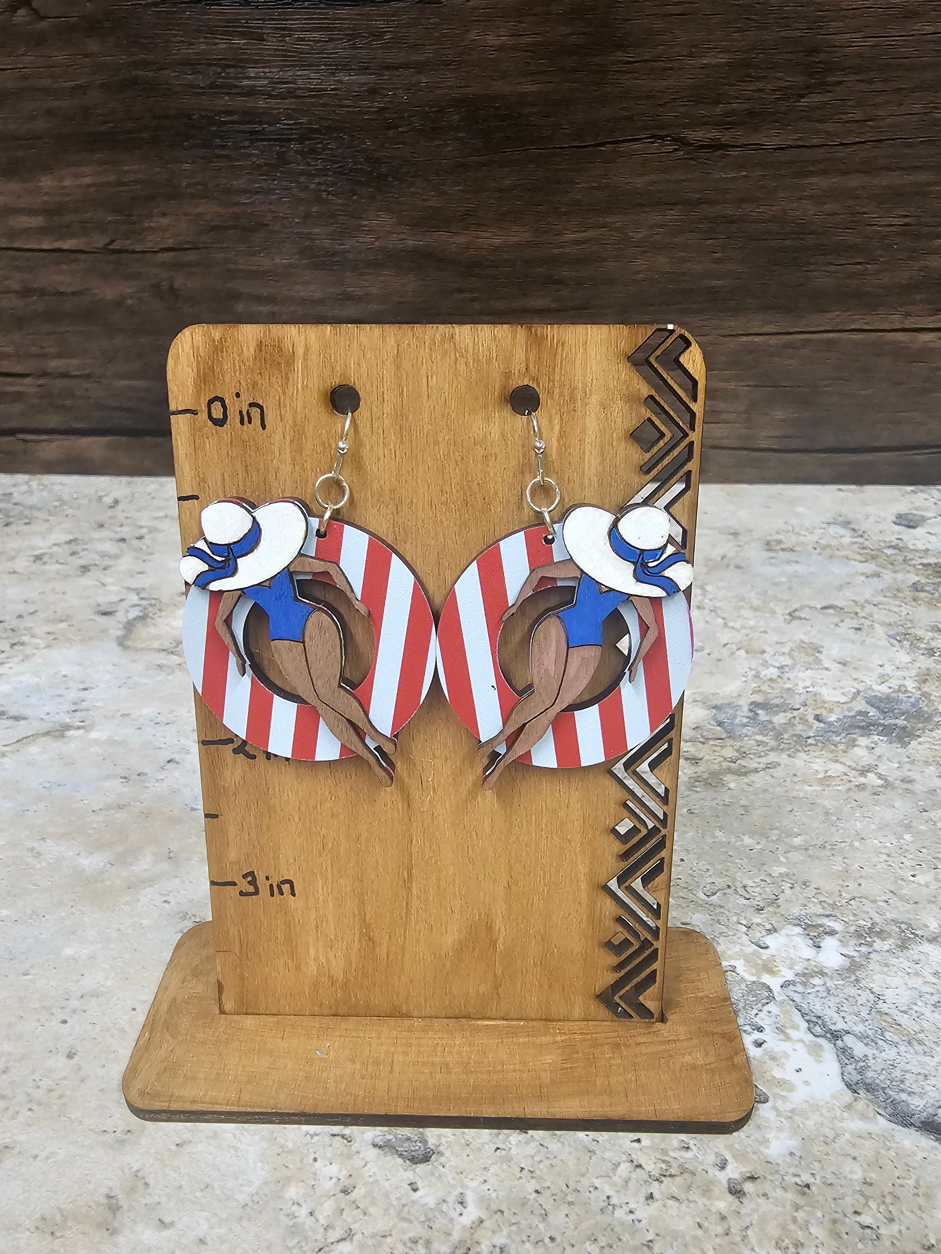 Bathing Beauty on Float Earrings