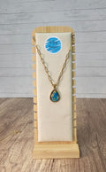 Tear Drop Fluid Art Pendant