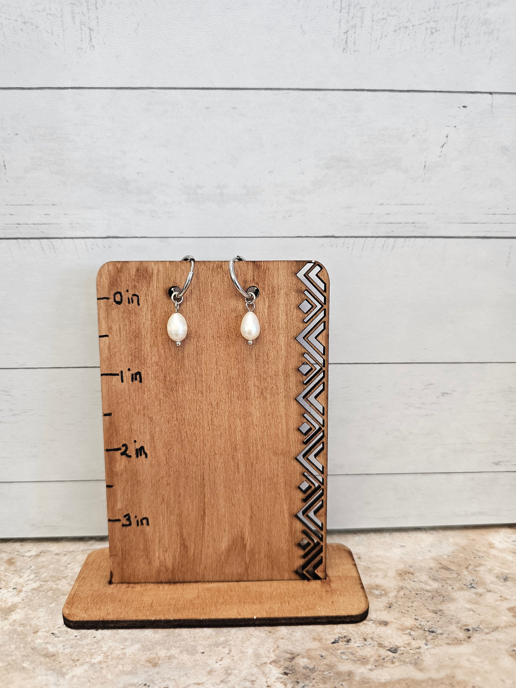 Pearl Drop Hoop Earring