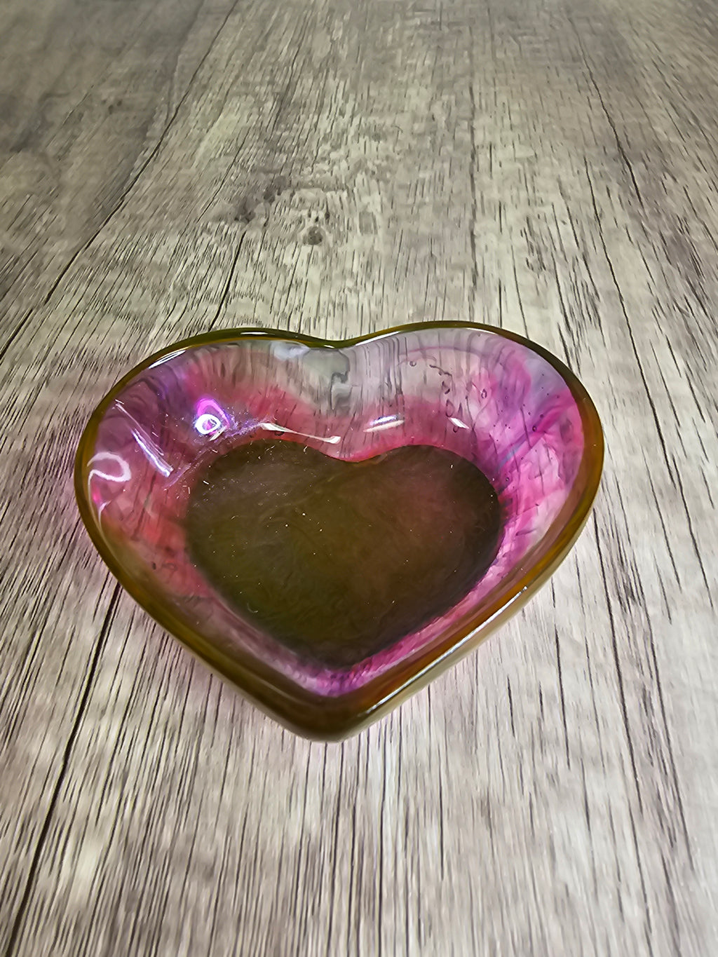 Resin Heart Trinket Bowl