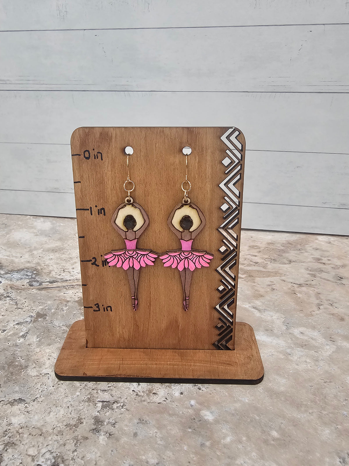 Wooden ballerina Dangling Earring