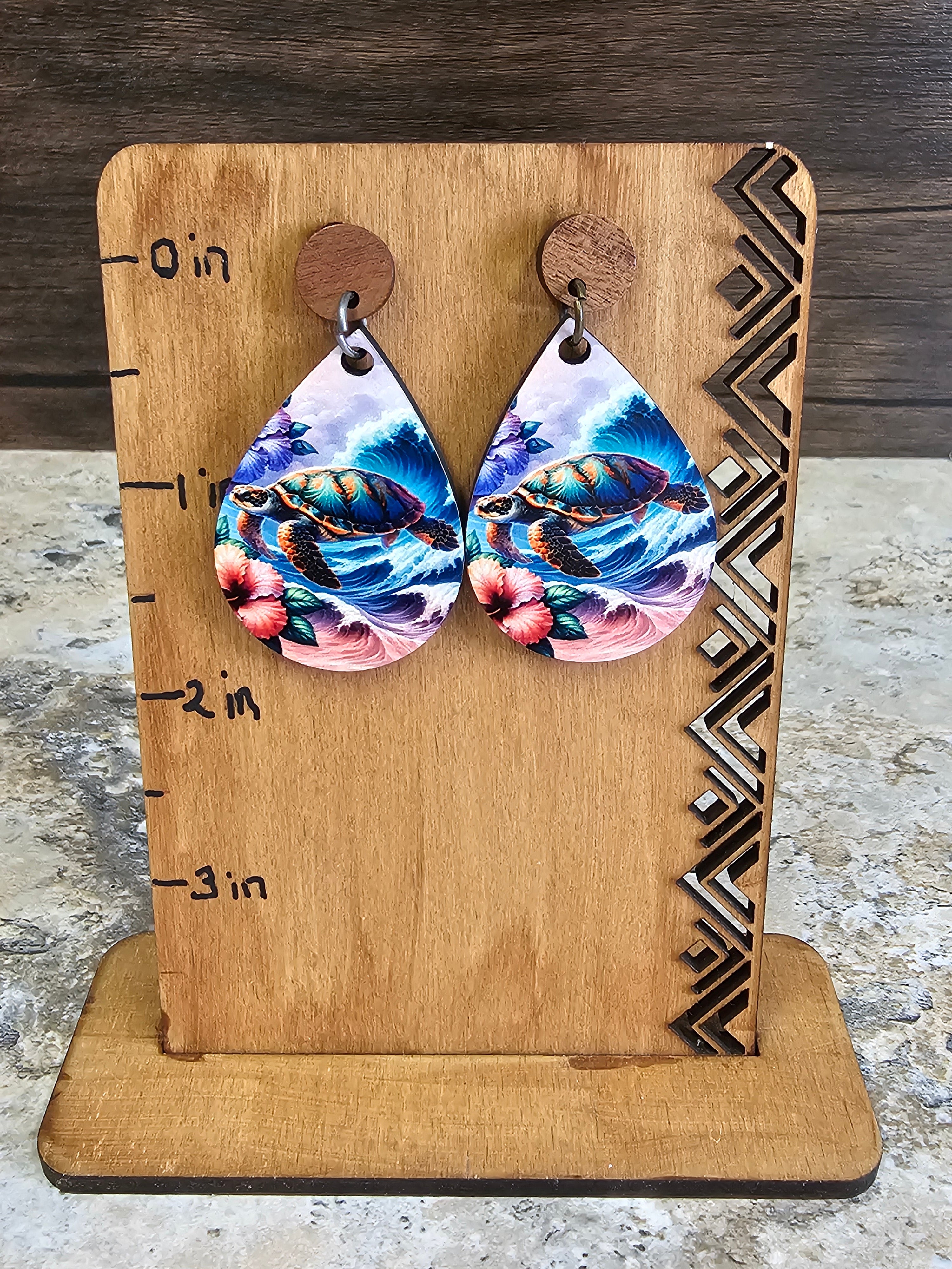 Teardrop Sea Turtle Earrings