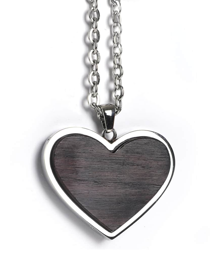Customizable Wooden Engravable Heart Necklace