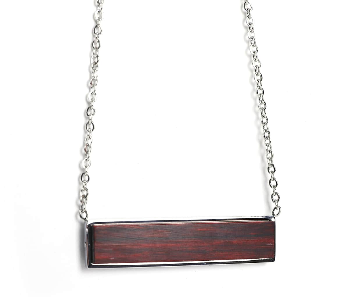 Customizable Wooden Bar Engravable Necklace